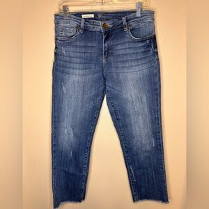 Kut from the Kloth Women’s Crop Straight Leg Jeans Size 8 Light Distressing